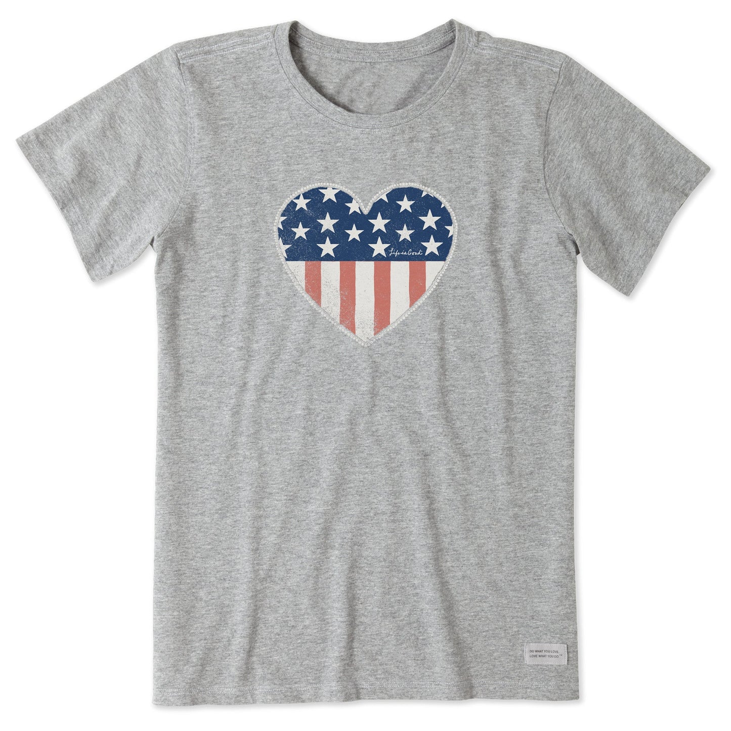 Women's Star Spangled Heart Short Sleeve Crusher Tee