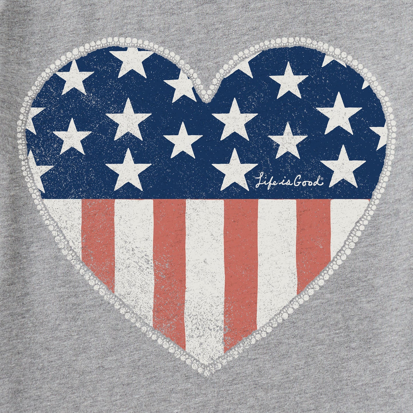 Women's Star Spangled Heart Short Sleeve Crusher Tee
