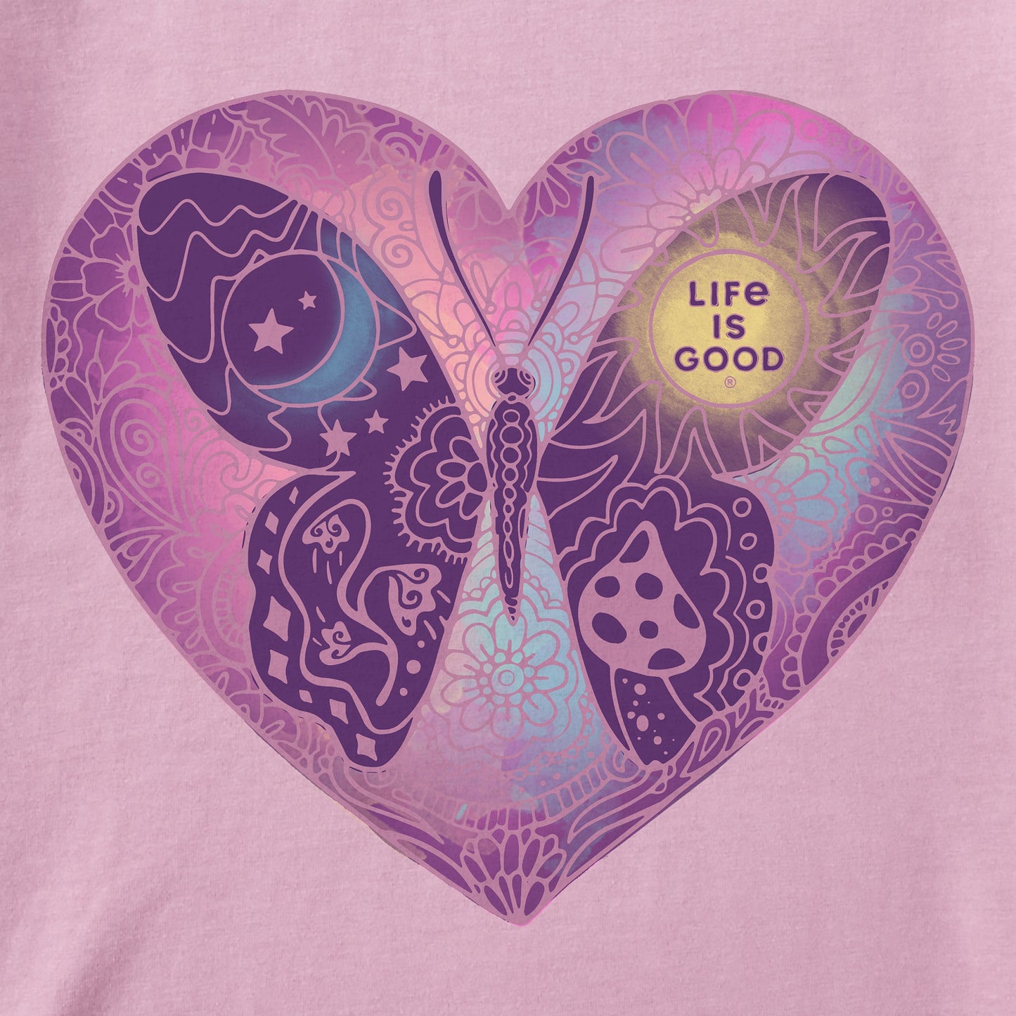 Kids Butterfly in Heart Short Sleeve Crusher Tee