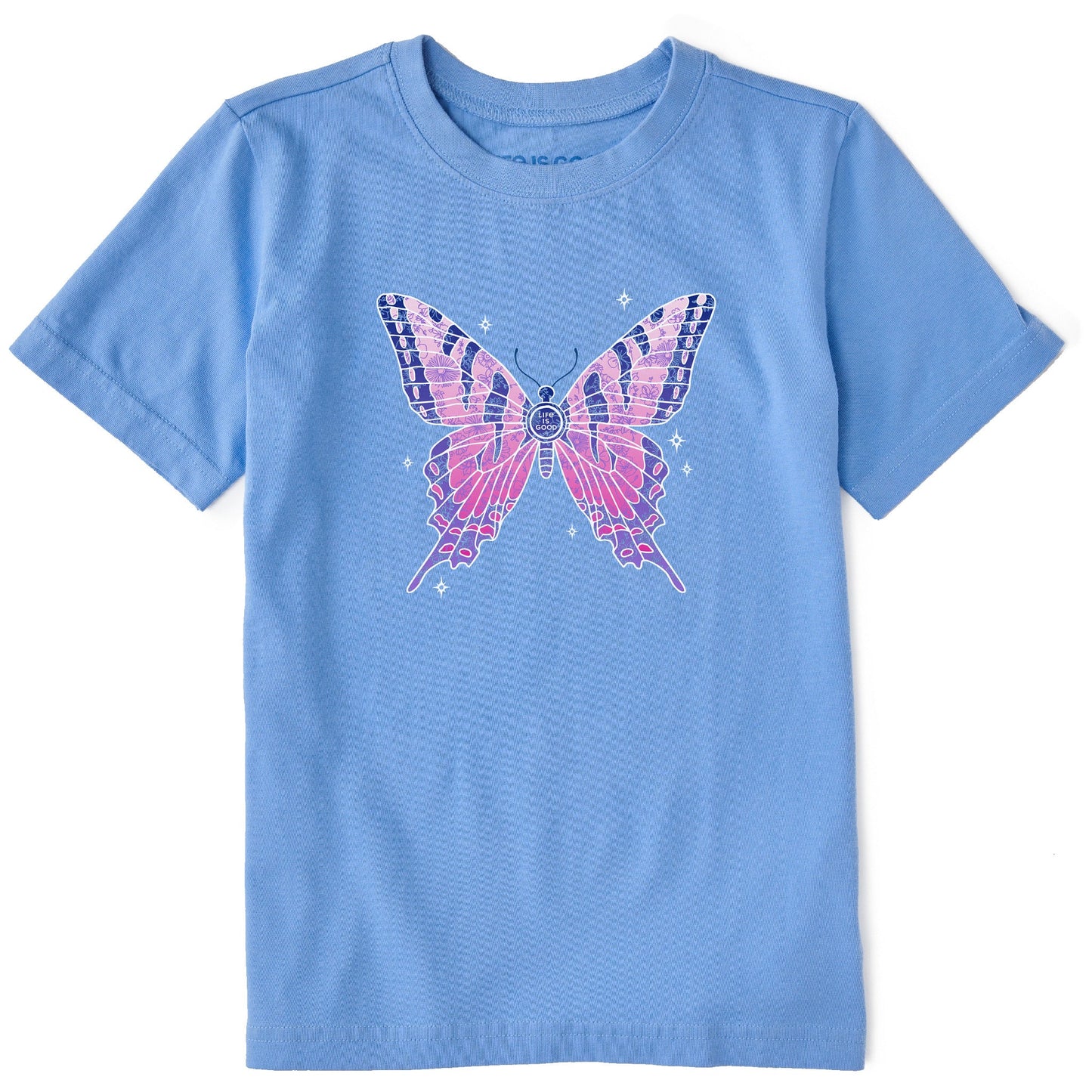 Kids Sparkling Butterfly Short Sleeve Crusher Tee
