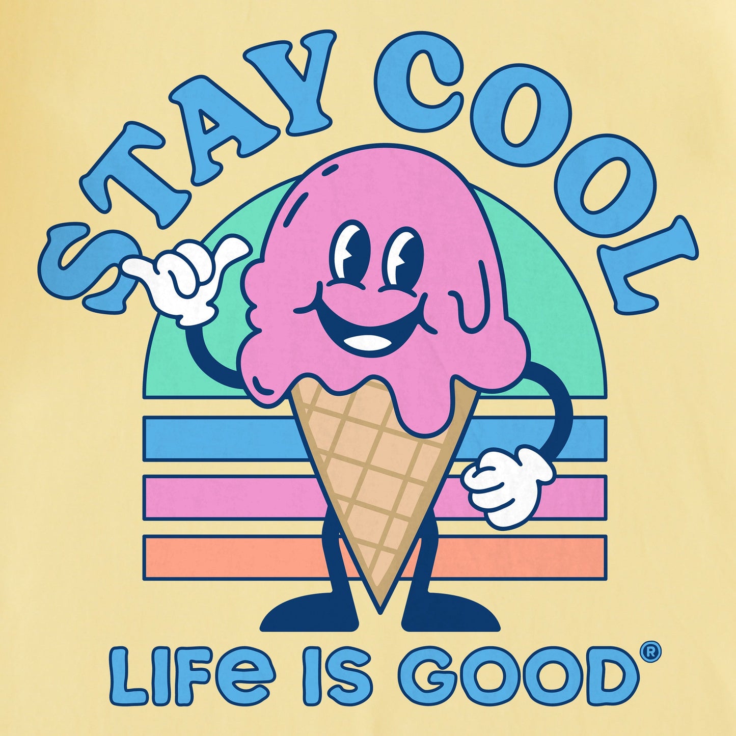 Kids Stay Cool Ice Cream Cone Short Sleeve Crusher Tee