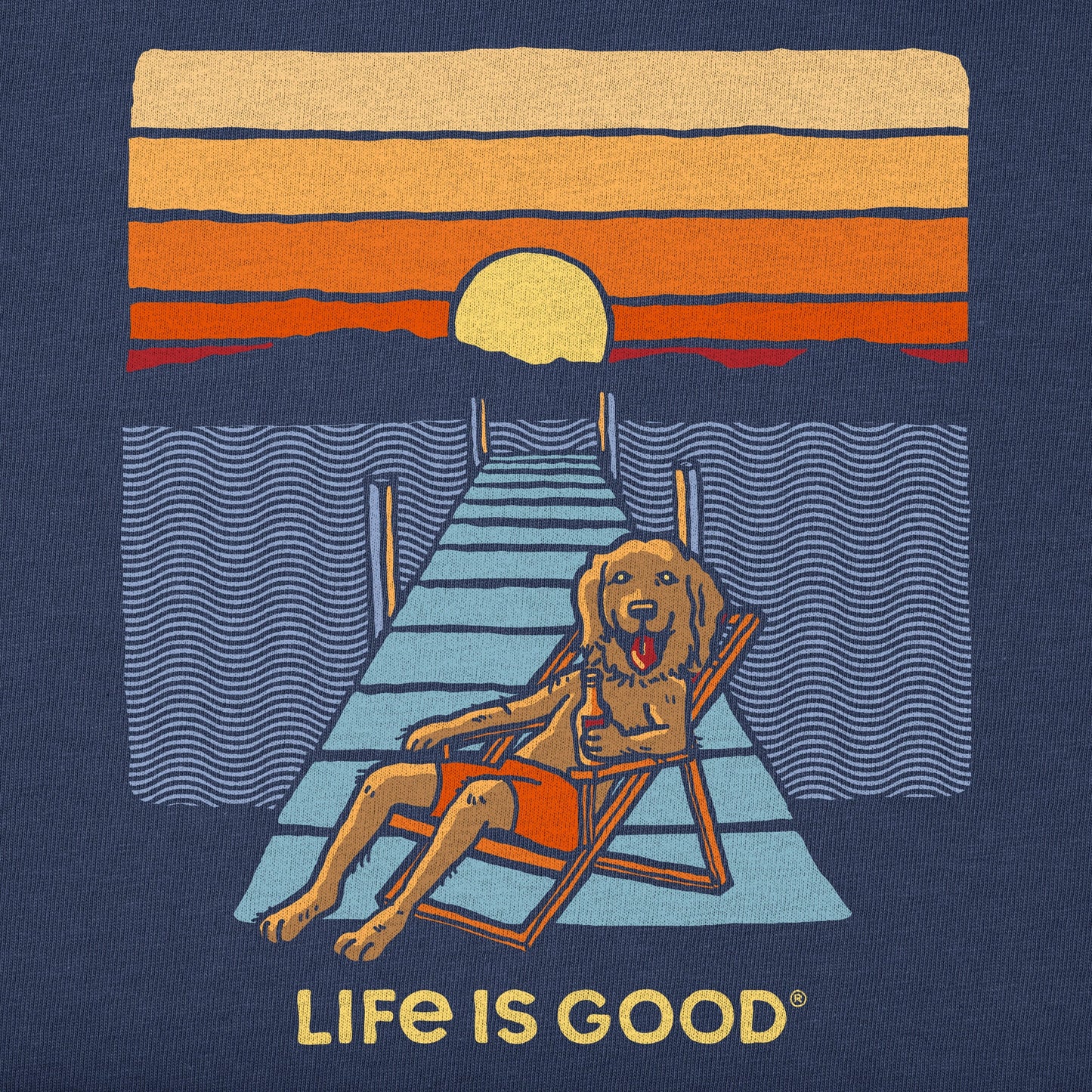 Men's Life is Good Dock Dog Short Sleeve Tee