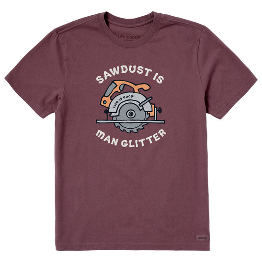 Men's Sawdust is Man Glitter Circular Saw Short Sleeve Crusher Tee