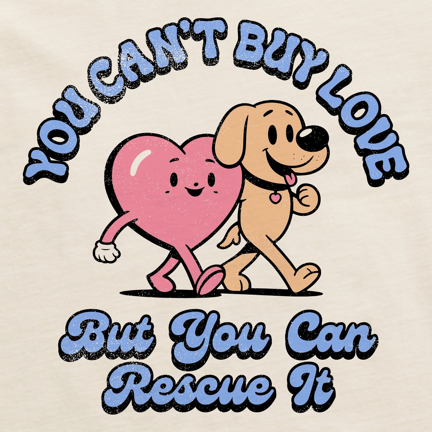 Women's Rescue Love Mascots Short Sleeve Crusher Boxy Tee