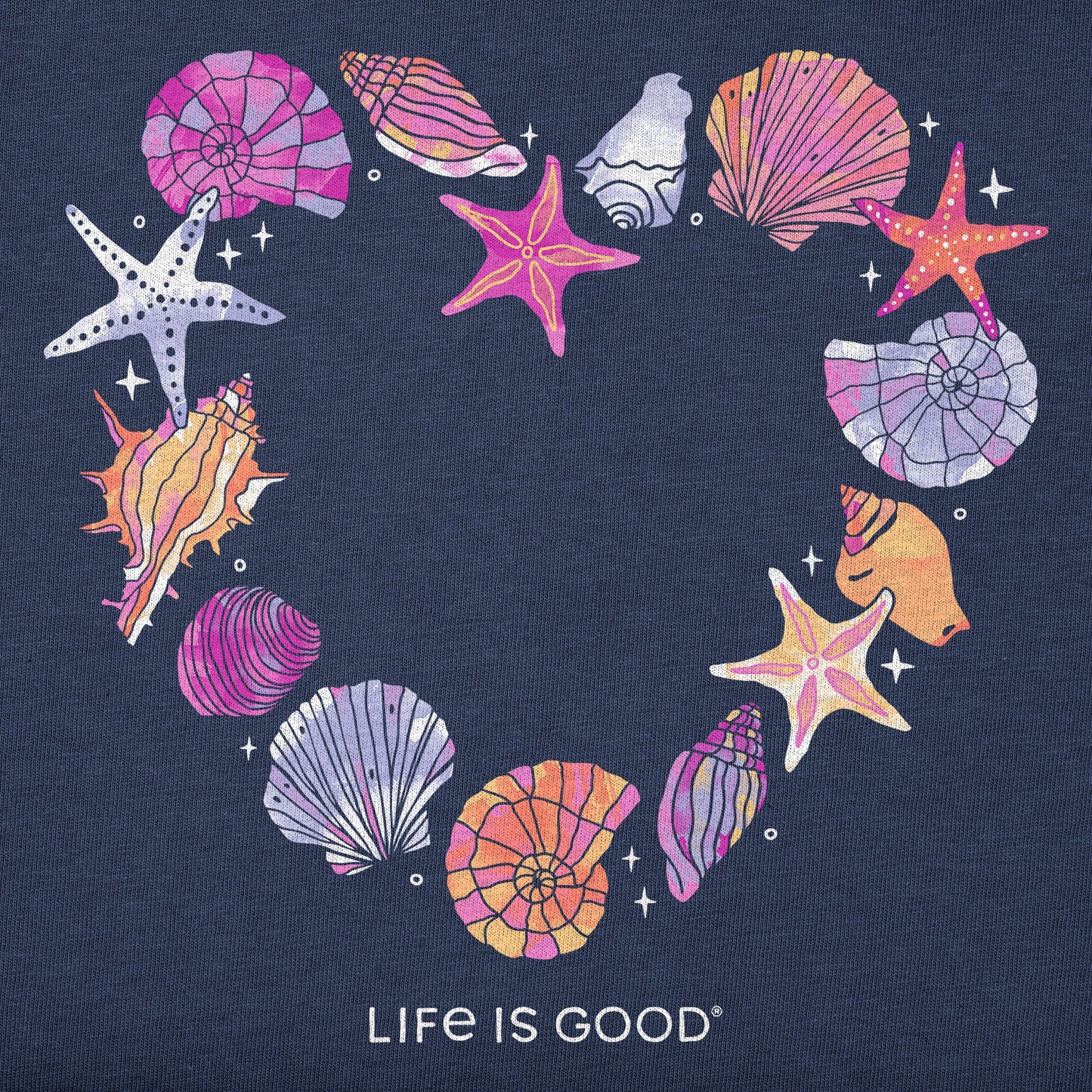 Women's Seashell Heart Short Sleeve Crusher Boxy Tee