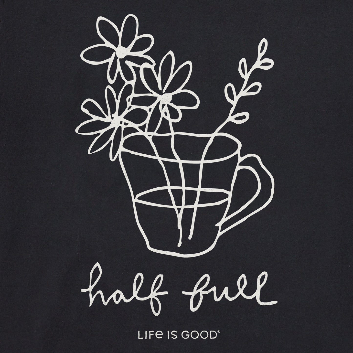 Women's Half Full of Flowers Short Sleeve Crusher Boxy Tee