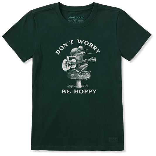 Women's Don't Worry Be Hoppy Frog Short Sleeve Crusher Tee