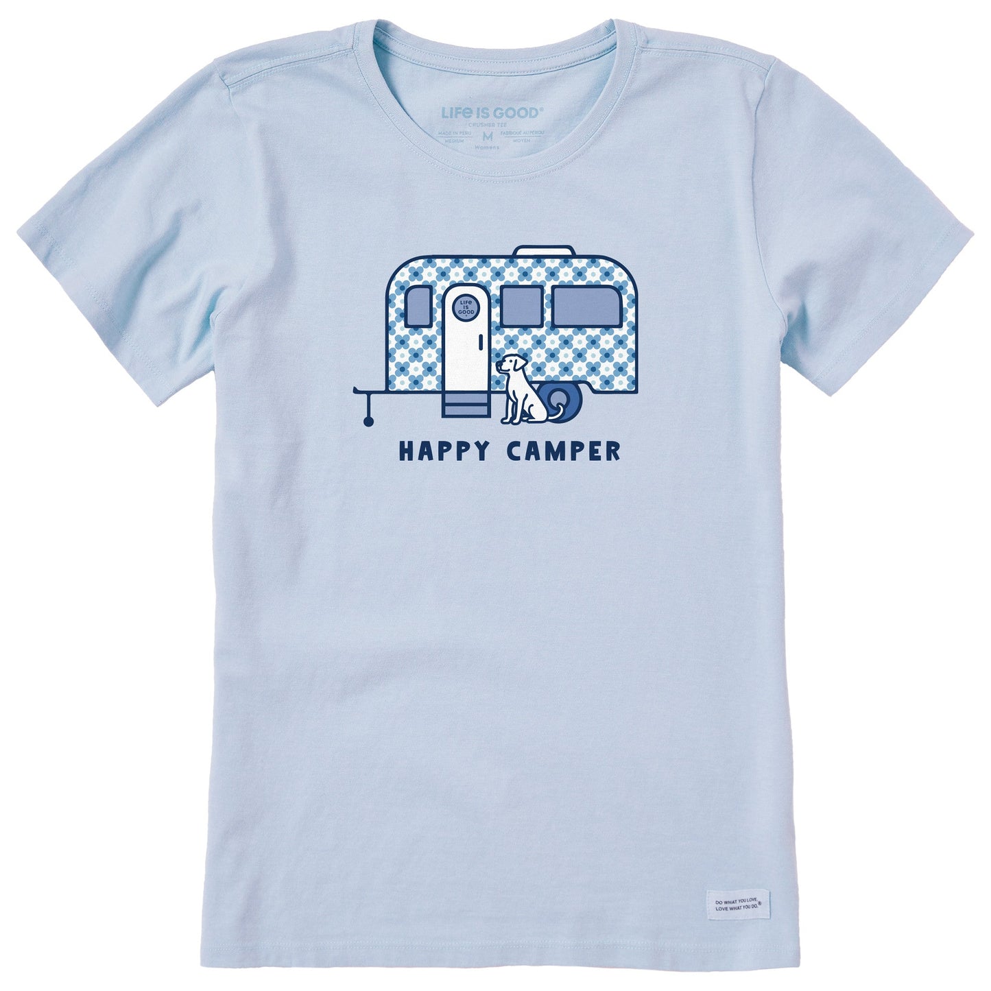 Women's Happy Camper Dog Short Sleeve Crusher Tee