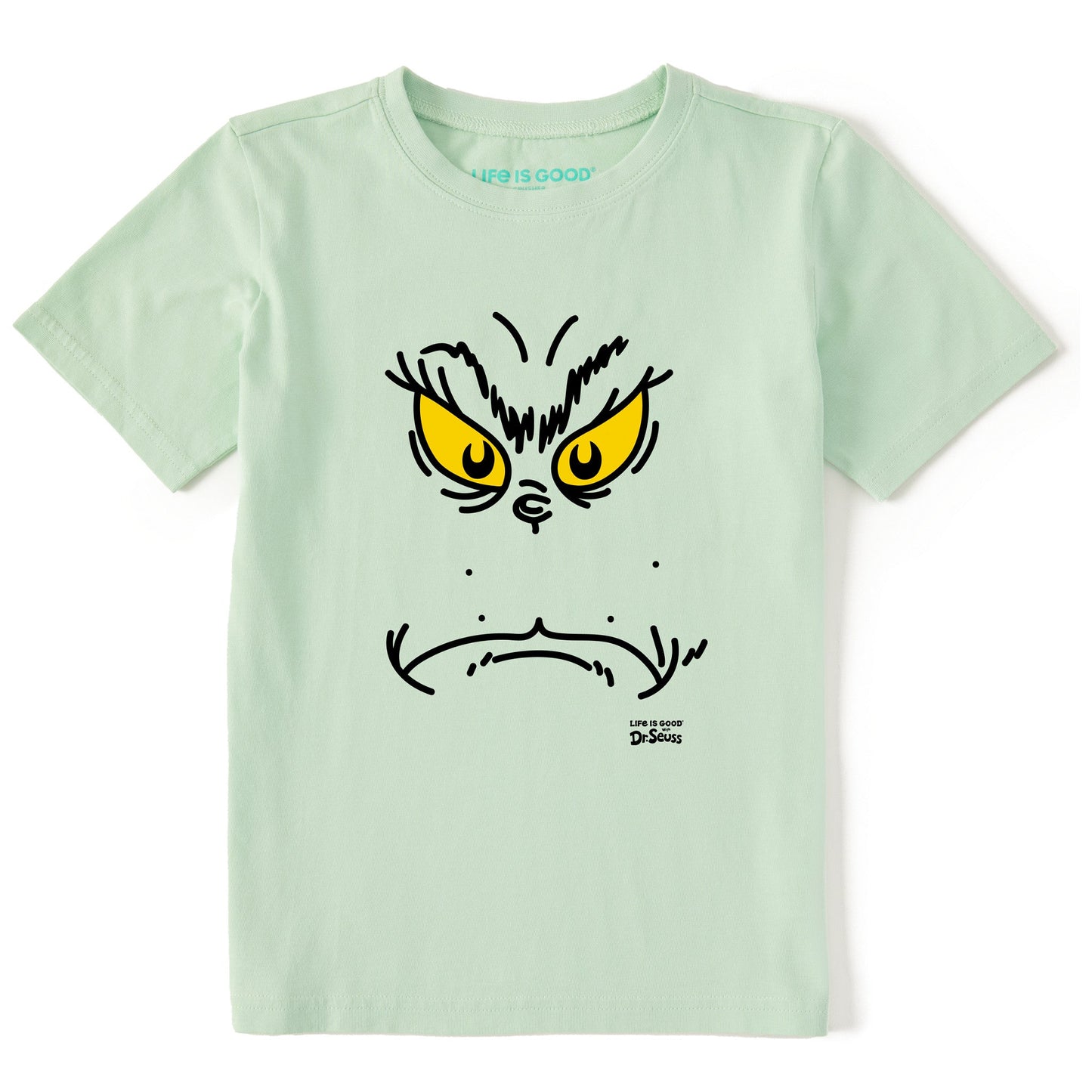 Kids Grinchy Face Short Sleeve Crusher Tee