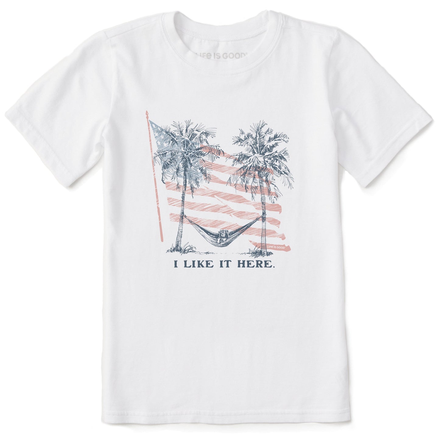 Kids I Like It Here Flag Hammock Short Sleeve Crusher Tee