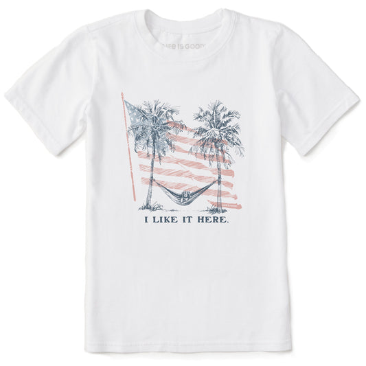 Kids I Like It Here Flag Hammock Short Sleeve Crusher Tee