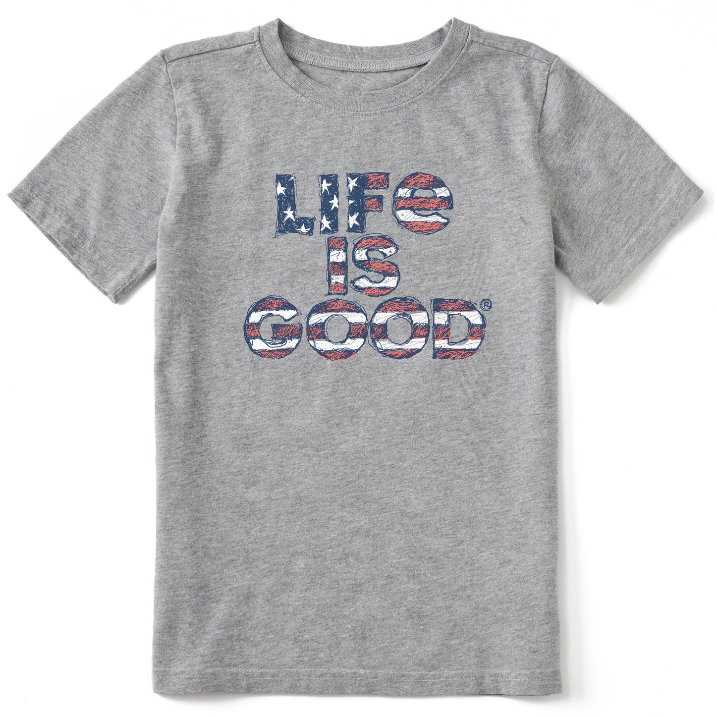 Kids Scribble Flag Stack Short Sleeve Crusher Tee