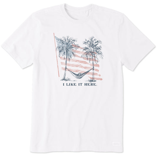 Men's I Like It Here Flag Hammock Short Sleeve Tee