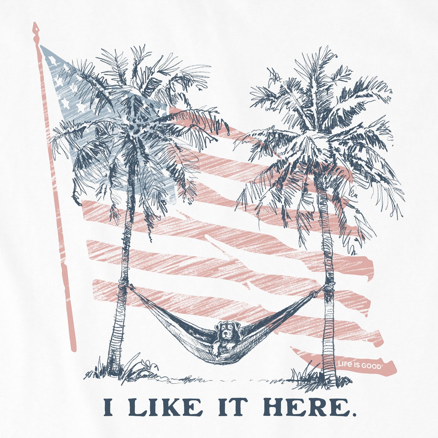 Men's I Like It Here Flag Hammock Short Sleeve Tee