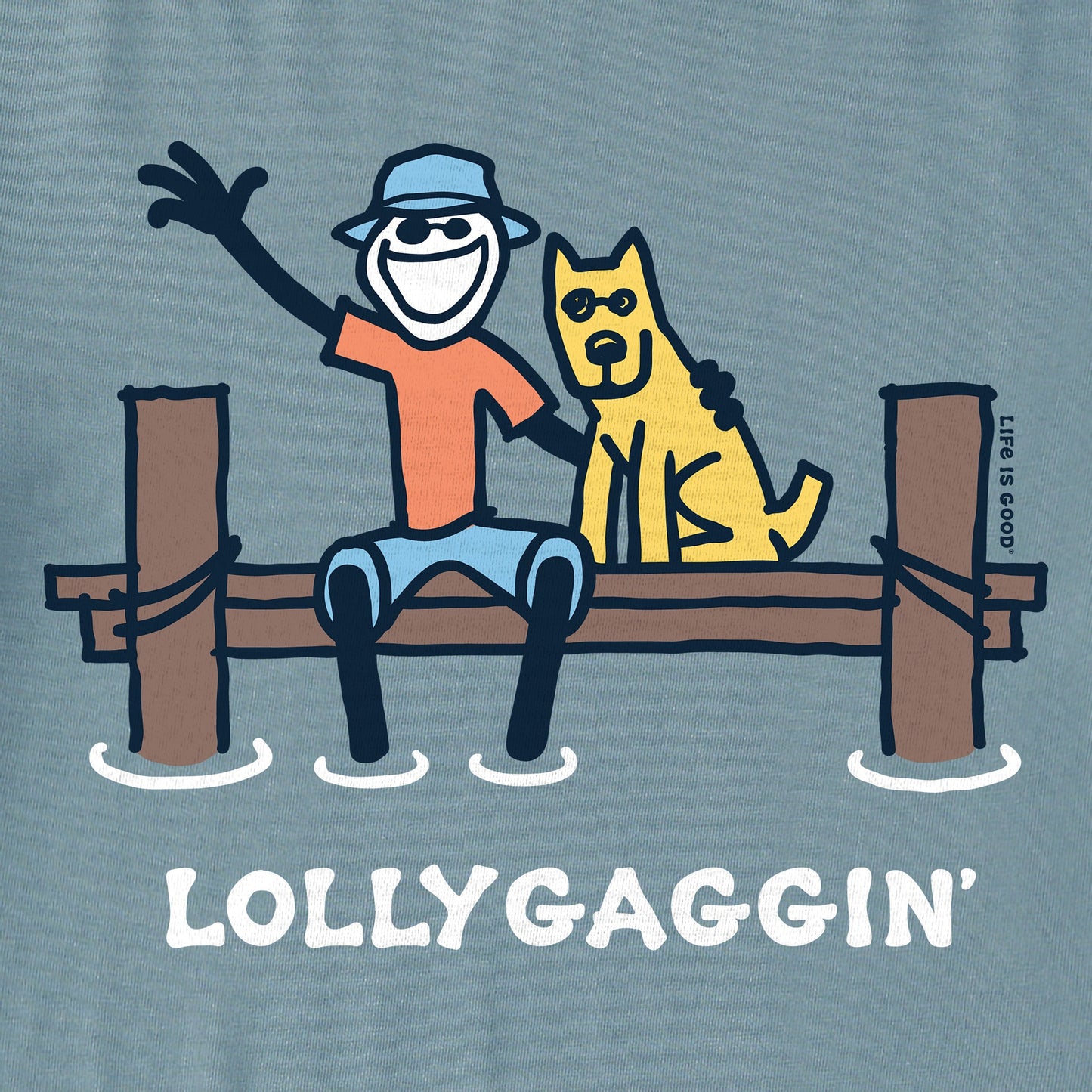 Men's Lollygaggin' Jake & Rocket Dock Short Sleeve Crusher Tee