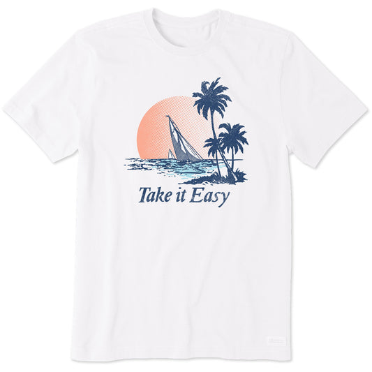 Men's Take it Easy Sail Boat Short Sleeve Crusher Tee