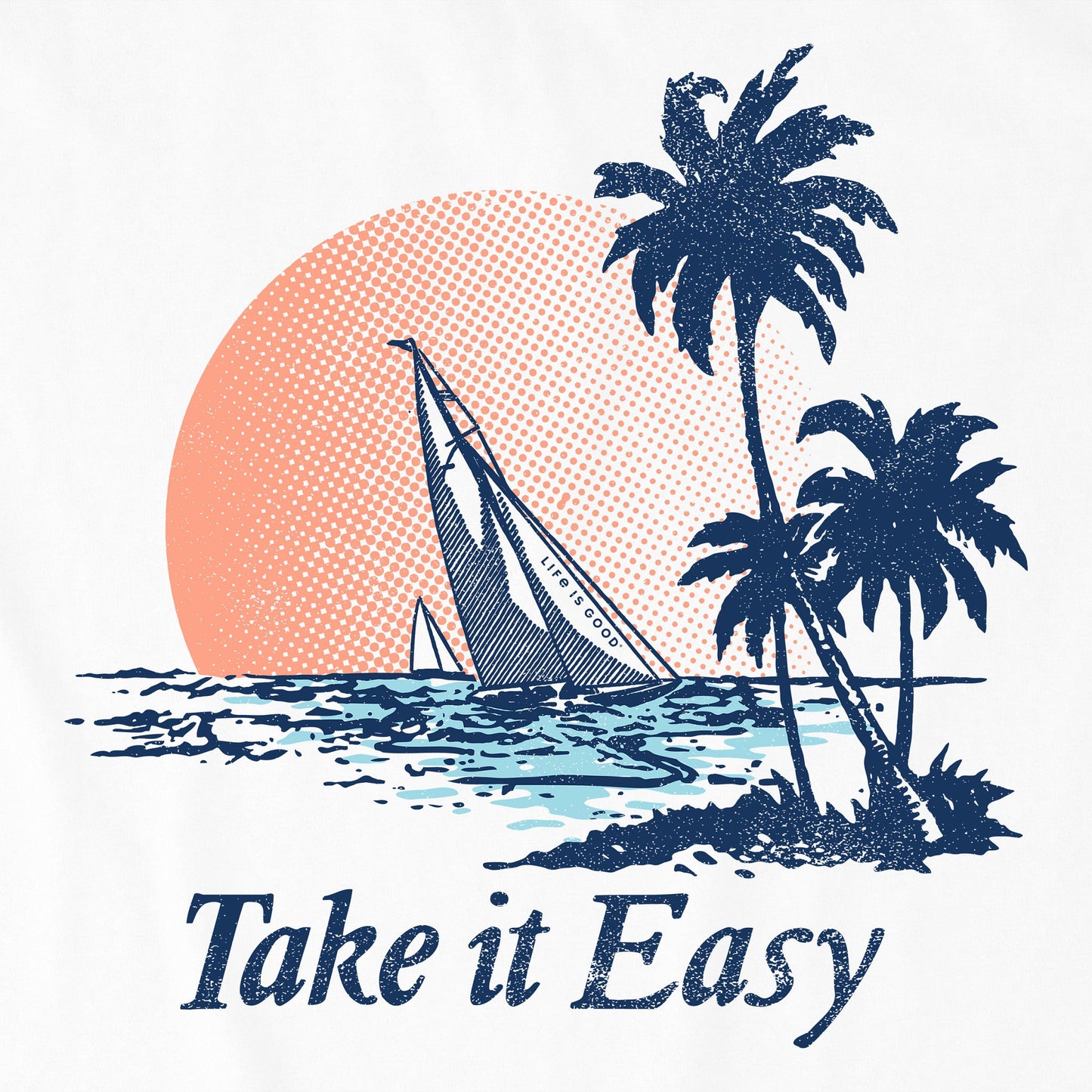 Men's Take it Easy Sail Boat Short Sleeve Crusher Tee