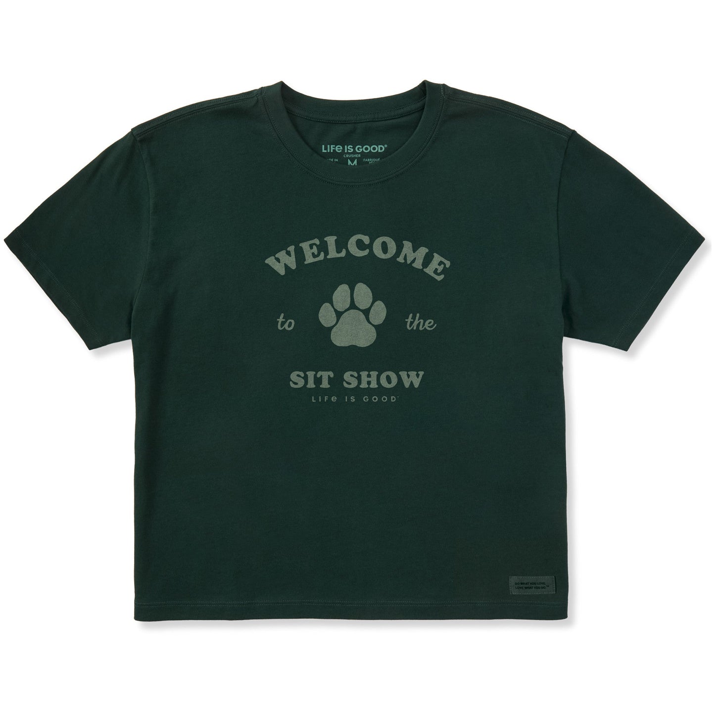 Women's Welcome to the Sit Show Paw Short Sleeve Crusher Boxy Tee