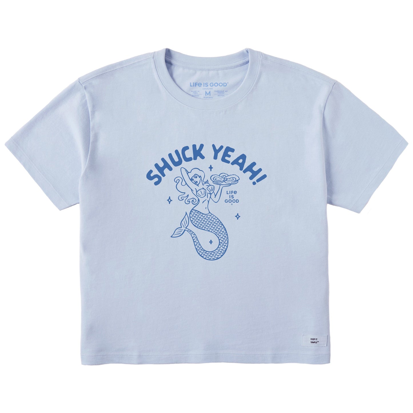 Women's Shuck Yeah! Mermaid Short Sleeve Crusher Boxy Tee