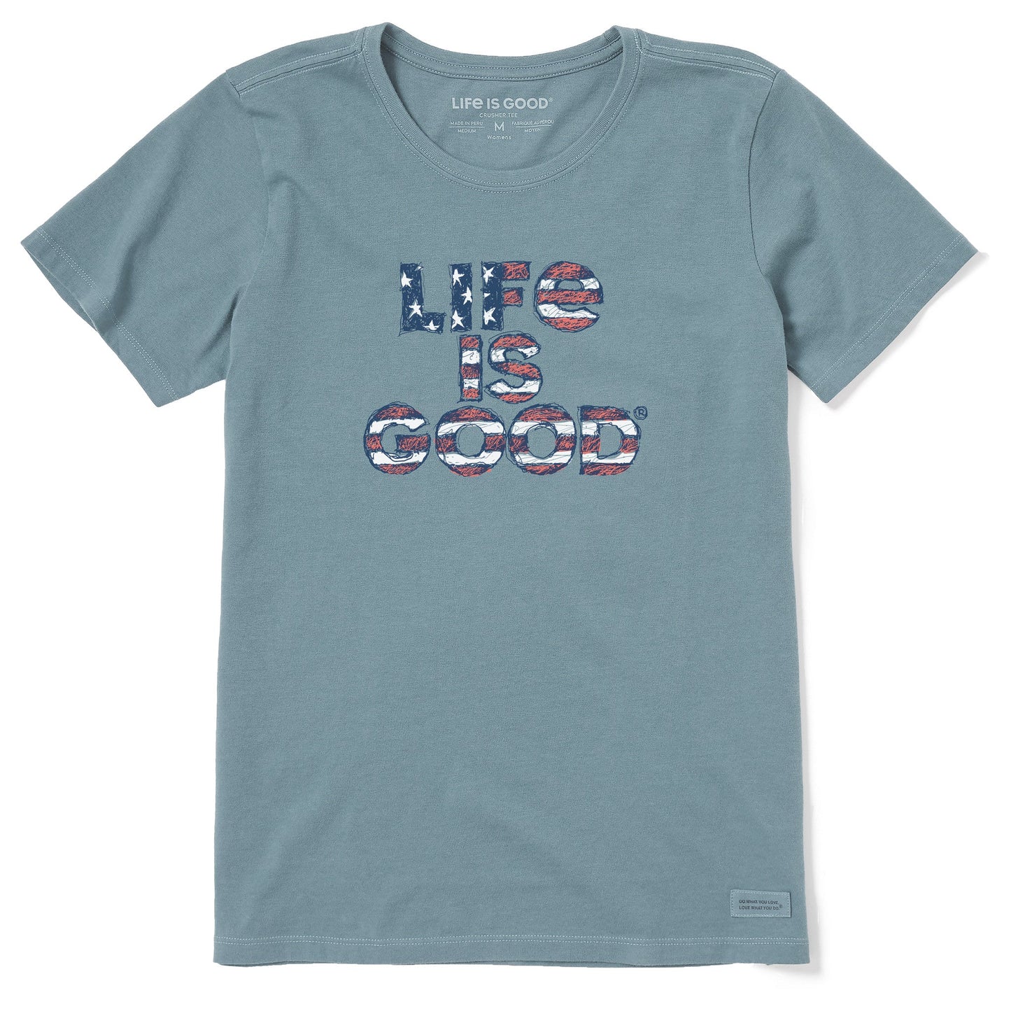 Women's Scribble Flag Stack Short Sleeve Crusher Tee