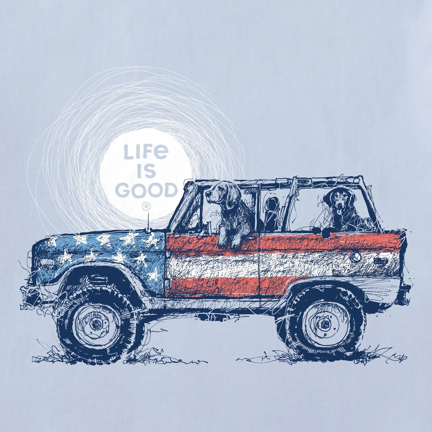 Women's Scribble Flag Off Road Short Sleeve Crusher Tee