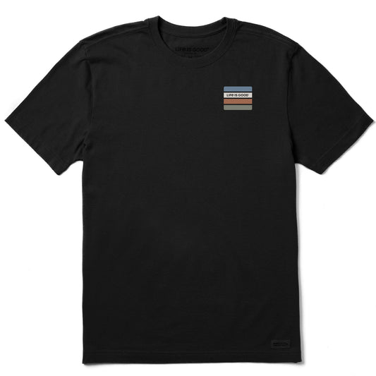 Men's LIG Color Square Stripes Short Sleeve Crusher Tee