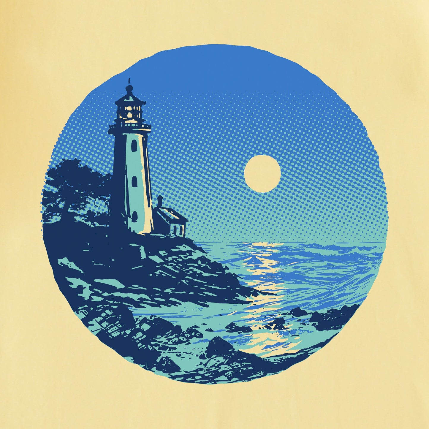 Men's Lighthouse Moon Short Sleeve Tee