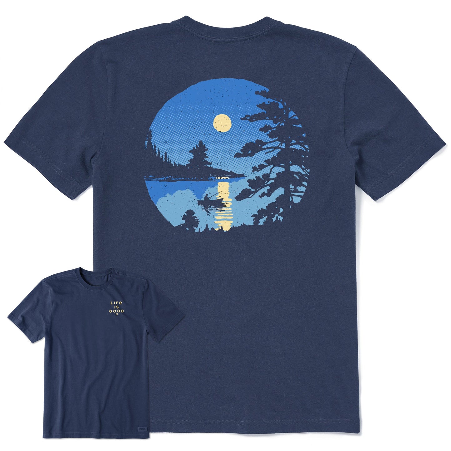 Men's Moonlit Lake Boat Short Sleeve Tee