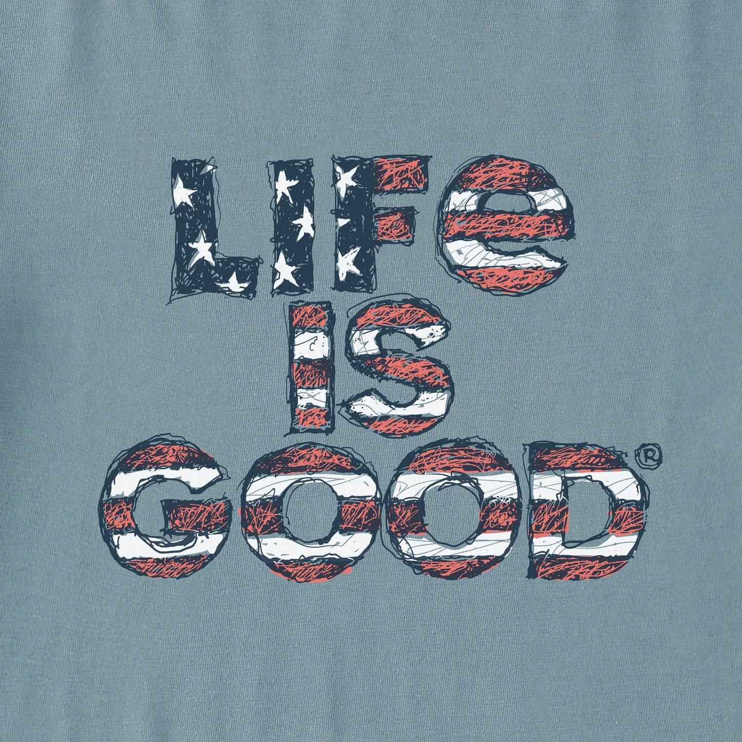 Men's Scribble Flag Stack Short Sleeve Crusher Tee