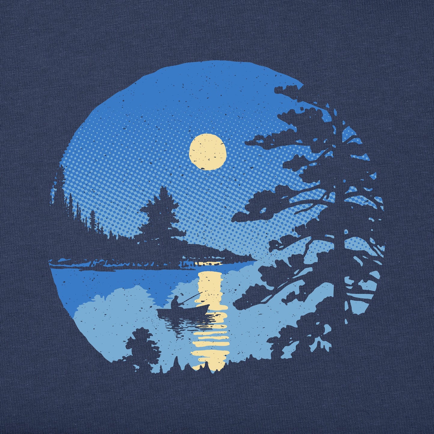 Men's Moonlit Lake Boat Short Sleeve Tee