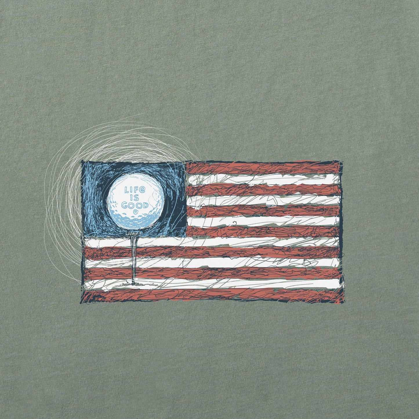 Men's Scribble Golf Flag Short Sleeve Tee