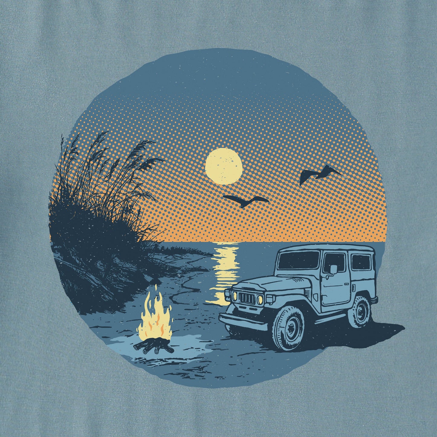 Men's Moonlit ATV Bonfire Short Sleeve Crusher Tee