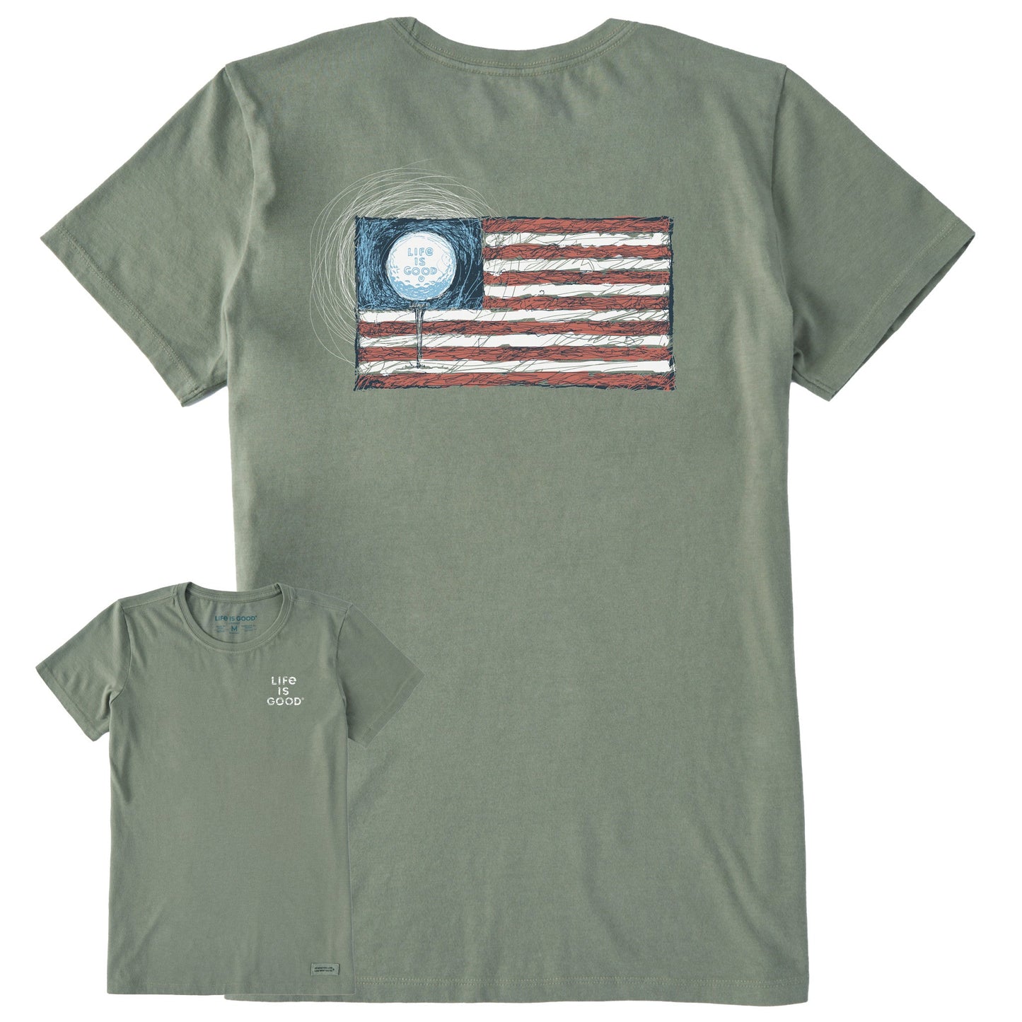 Women's Scribble Golf Flag Short Sleeve Crusher Tee