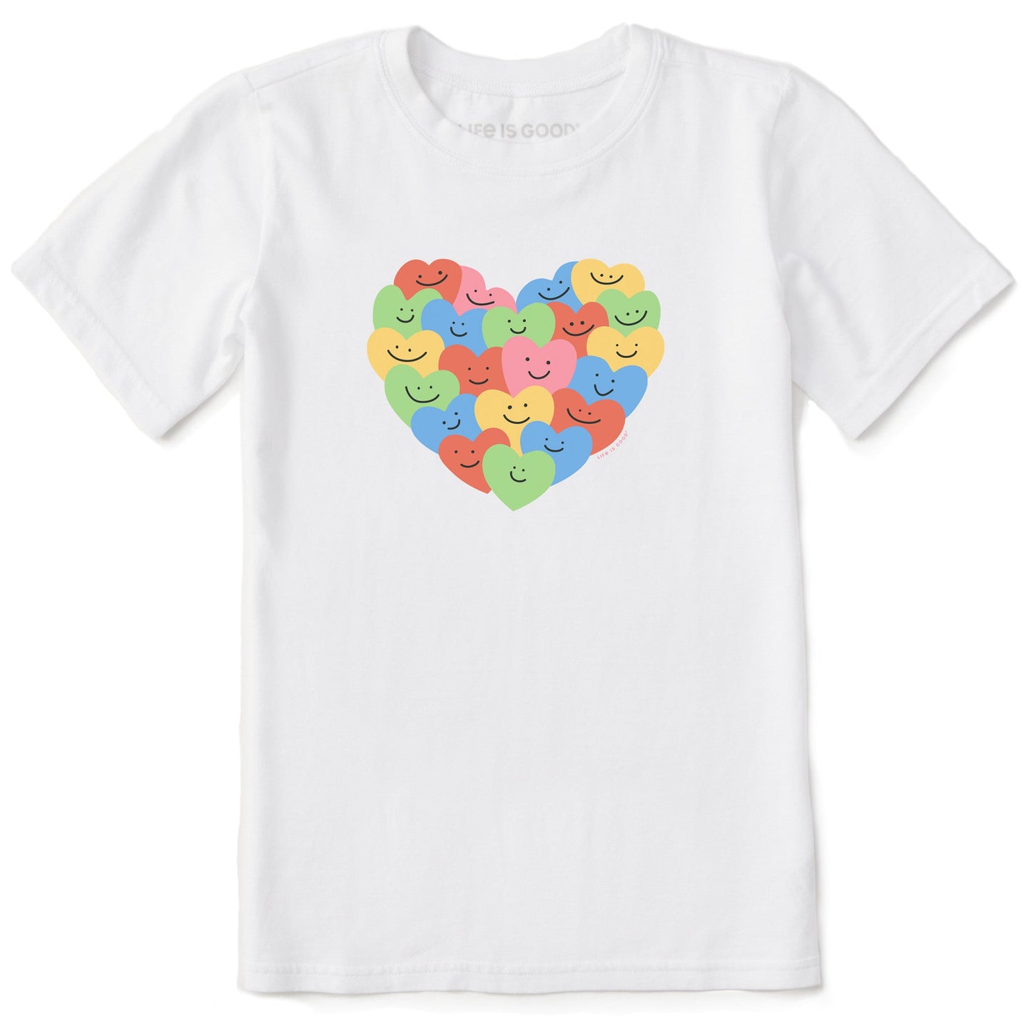 Kids Smiley Hearts Short Sleeve Crusher Tee