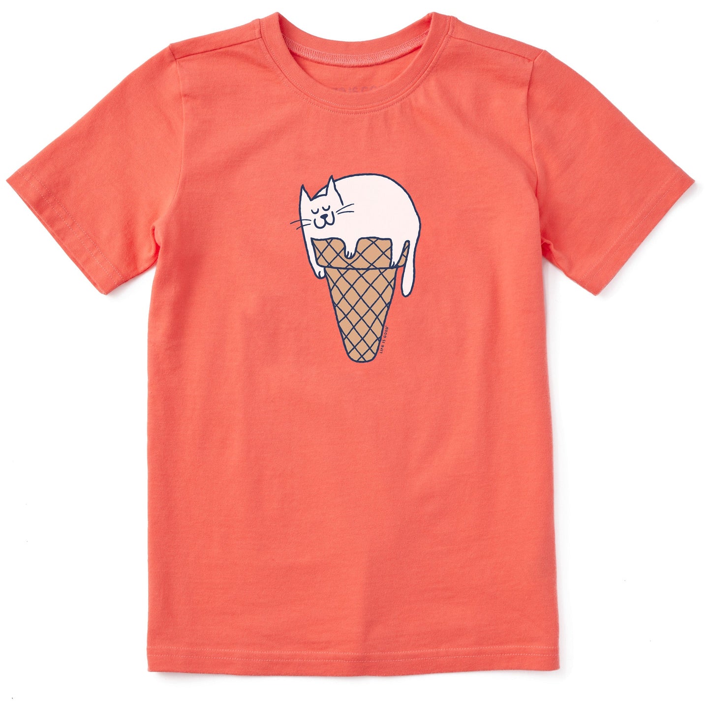 Kids Ice Cream Cat Short Sleeve Crusher Tee
