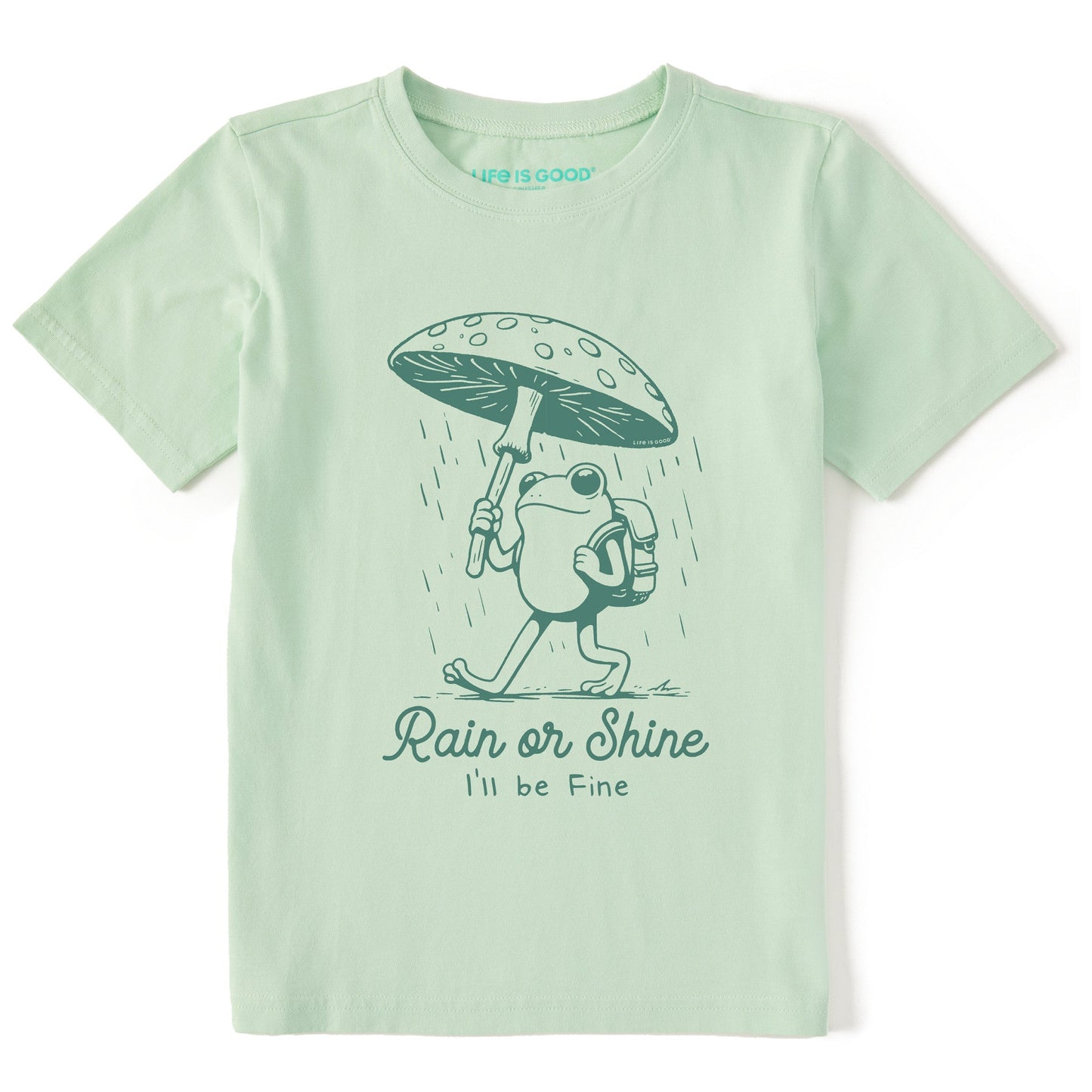 Kids Rain or Shine Frog Short Sleeve Crusher Tee