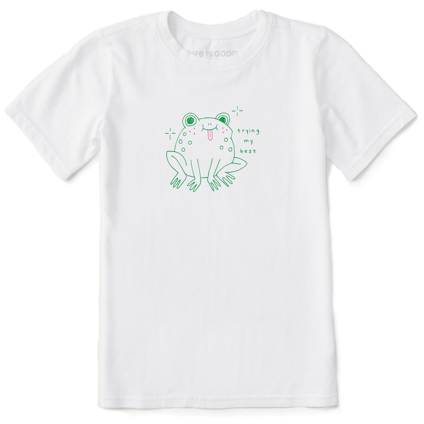 Kids Trying My Best Frog Short Sleeve Crusher Tee