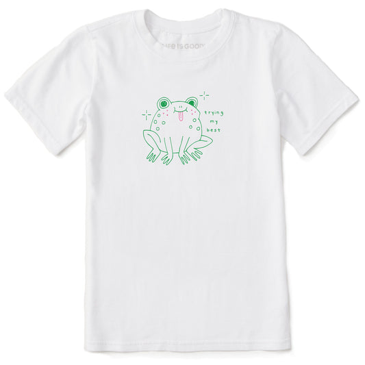 Kids Trying My Best Frog Short Sleeve Crusher Tee