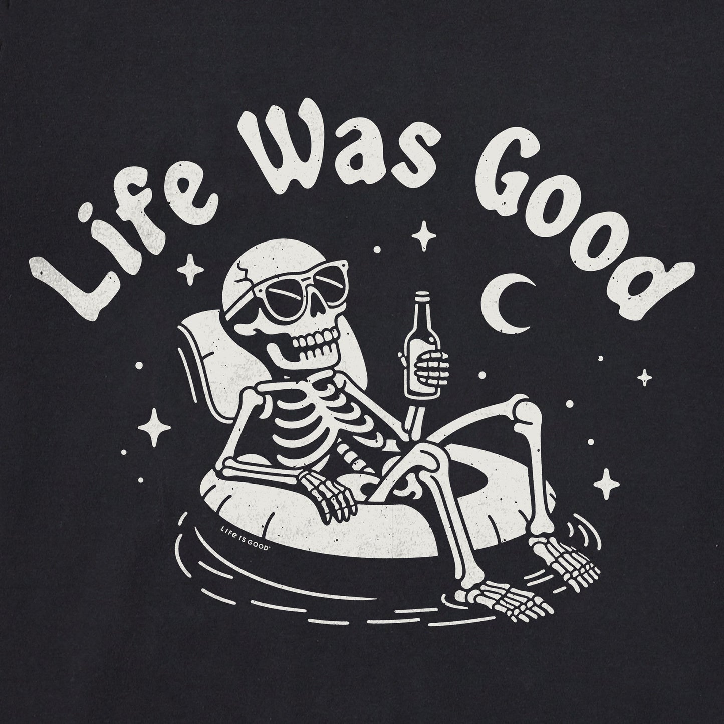 Men's Life Was Good Skeleton Floatie Short Sleeve Tee