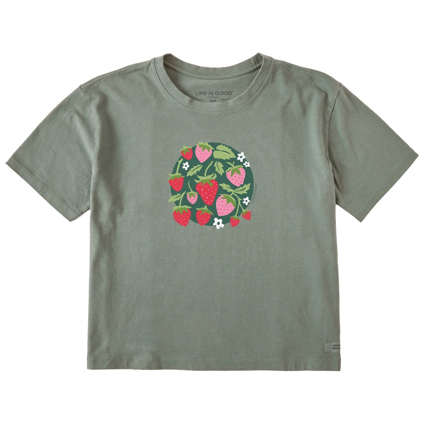 Women's Strawberries Short Sleeve Crusher Boxy Tee