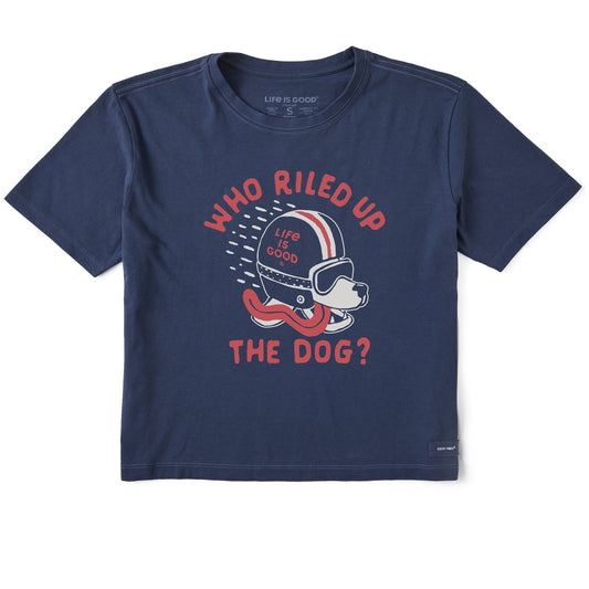 Women's Who Riled Up the Dog? Short Sleeve Crusher Boxy Tee