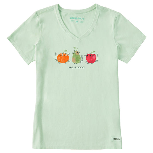 Women's Fruit Cats Short Sleeve Crusher Vee