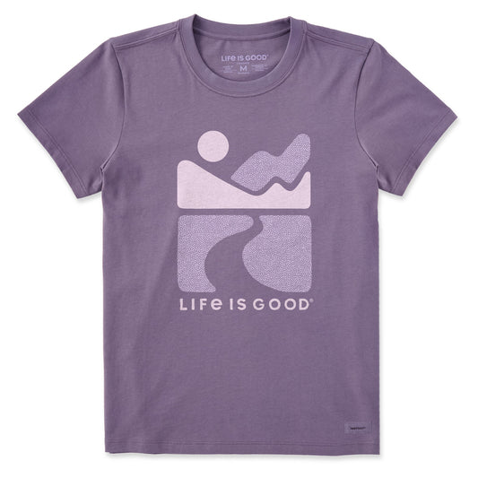 Women's Clean Mountain Scene Short Sleeve Crusher Tee