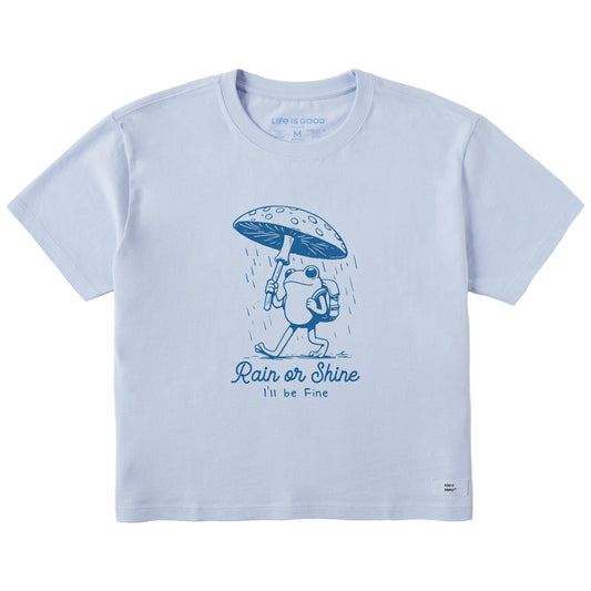 Women's Rain or Shine Frog Short Sleeve Crusher Boxy Tee