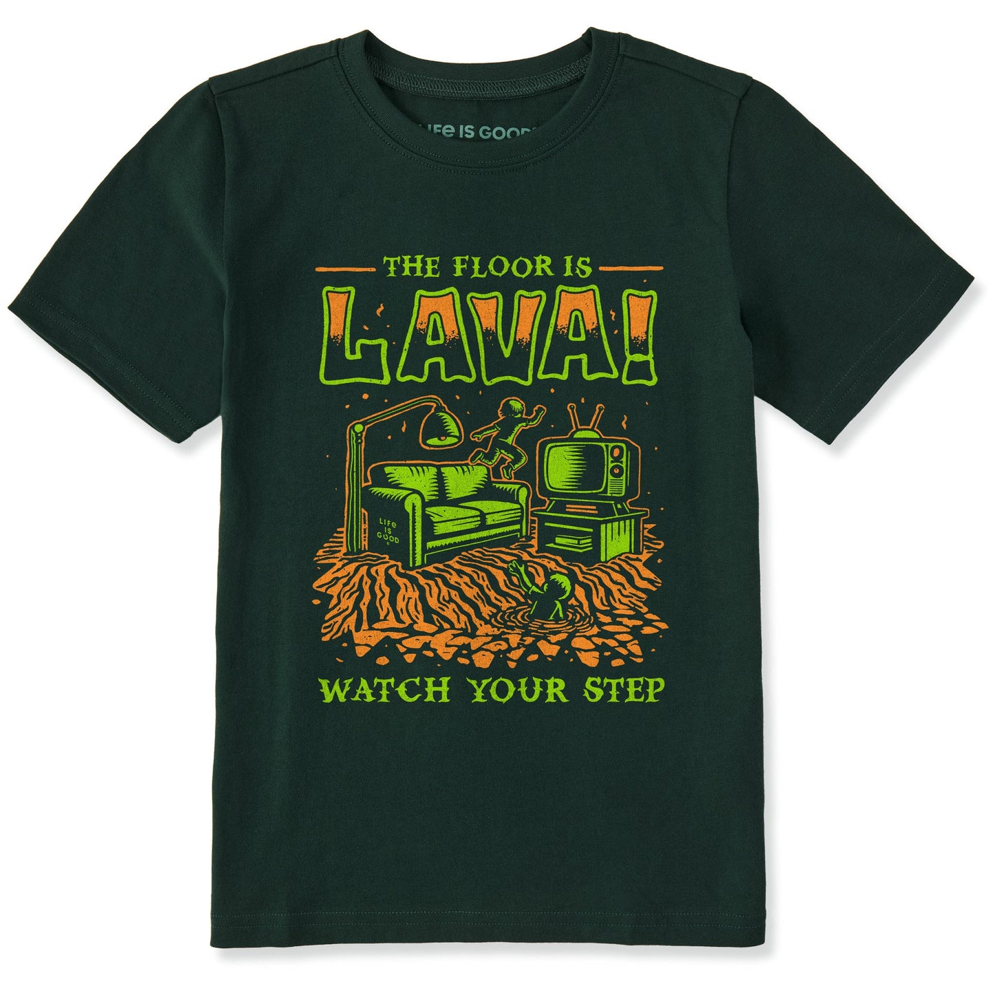 Kids The Floor is Lava Short Sleeve Crusher Tee