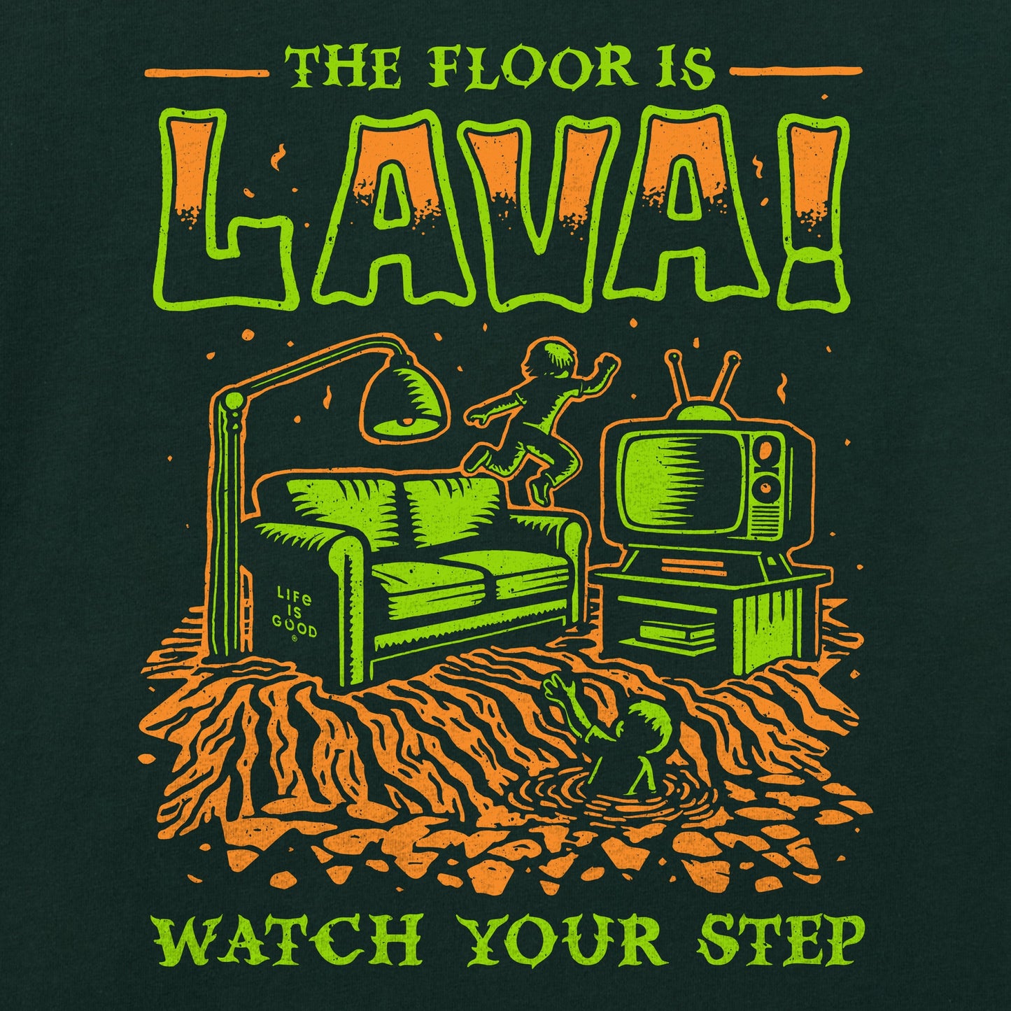 Kids The Floor is Lava Short Sleeve Crusher Tee