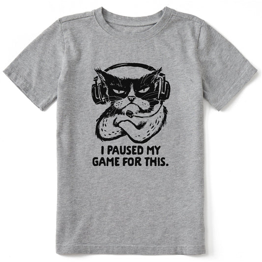 Kids I Paused My Game For This Short Sleeve Crusher Tee