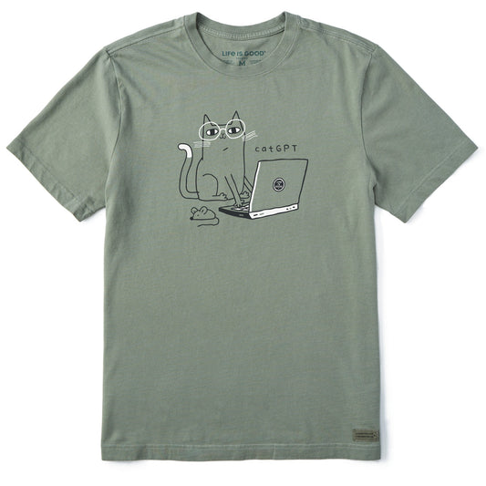 Men's CatGPT Laptop Short Sleeve Tee