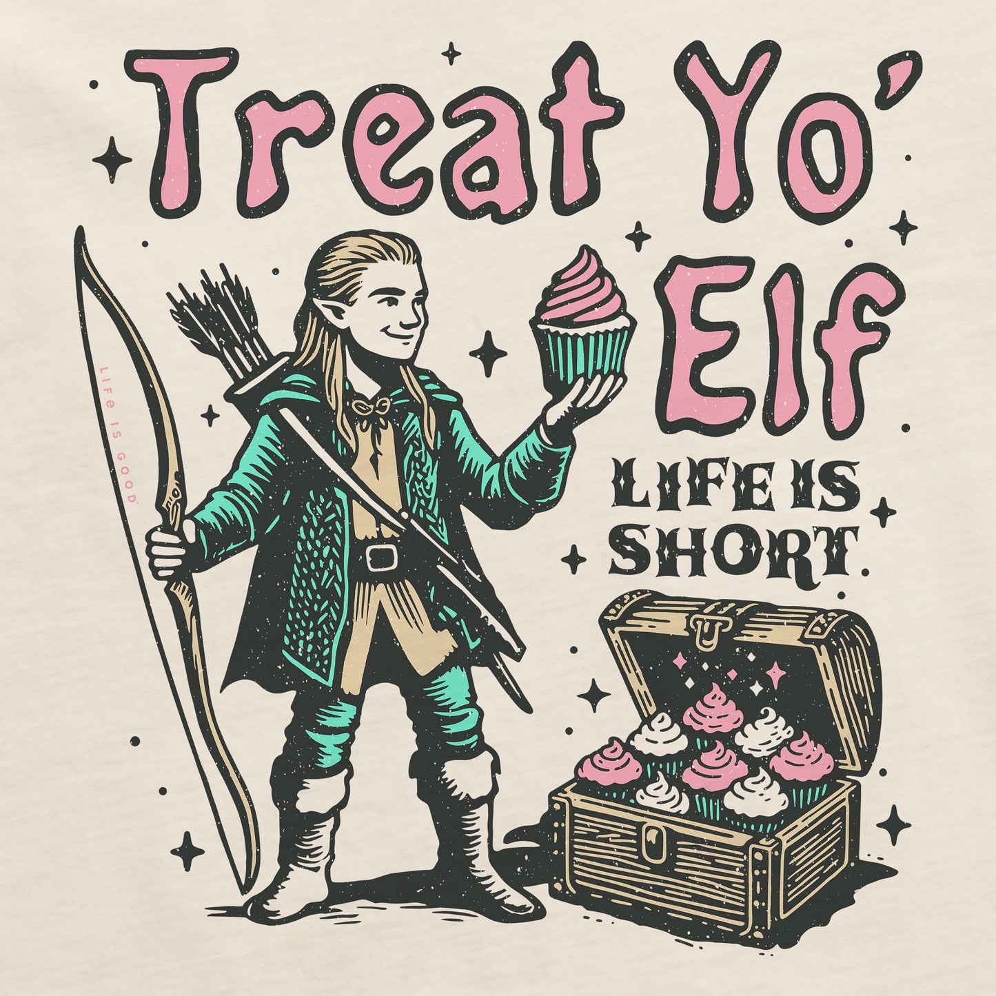 Men's Treat Yo Elf Short Sleeve Crusher Tee