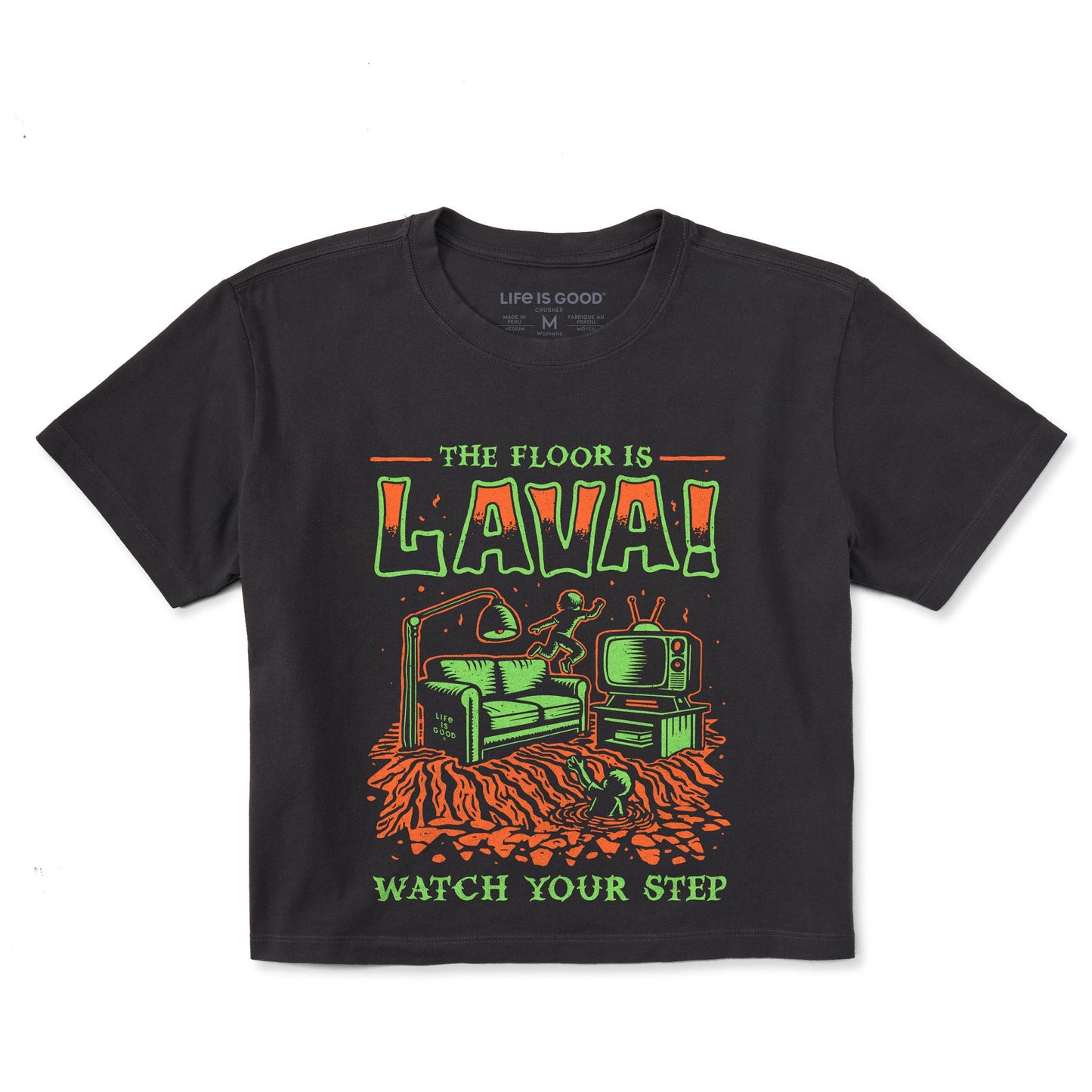 Women's The Floor is Lava Short Sleeve Crusher Boxy Tee